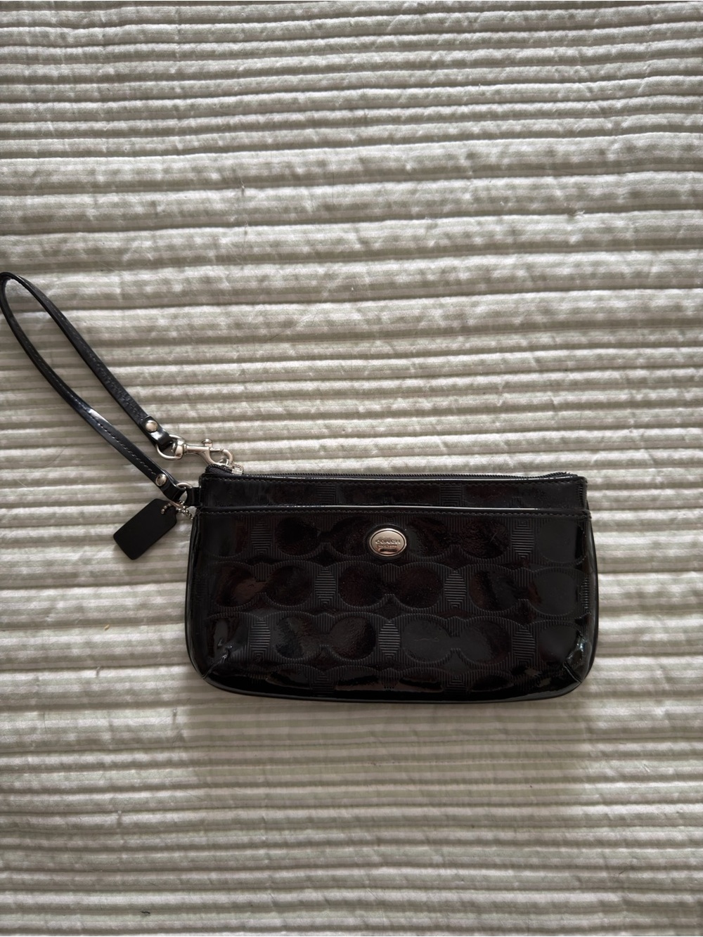 Coach Black Patent wristlet